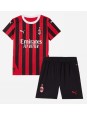 AC Milan Alvaro Morata #7 Domácí dres pro děti 2024-25 Krátký Rukáv (+ trenýrky)